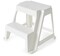 Sturdy Non Slip Plastic 2-Level Home Step Stool, 18.75-Inch Tall, White